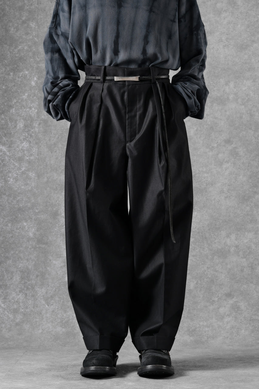 atelier amber COTTON SATIN TAPERED WIDE PANTS