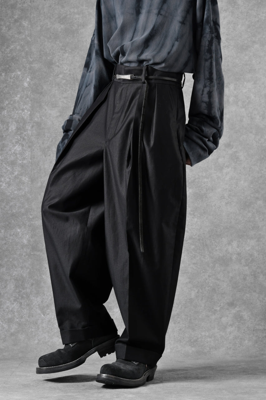 atelier amber COTTON SATIN TAPERED WIDE PANTS