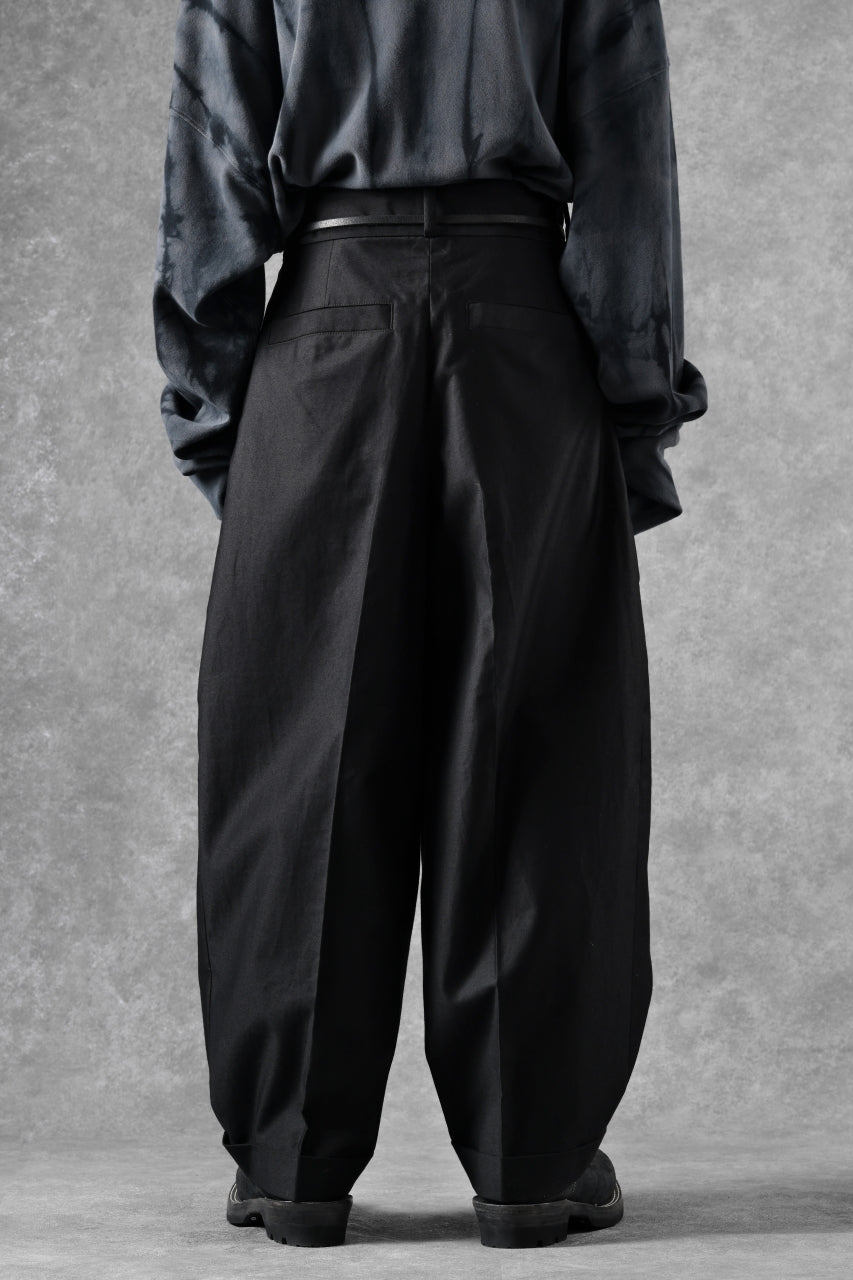 atelier amber COTTON SATIN TAPERED WIDE PANTS