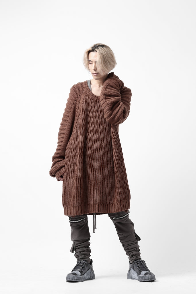 A.F ARTEFACT LOWGAUGE CABLE KNIT PULLOVER LADDER-SLEEVE