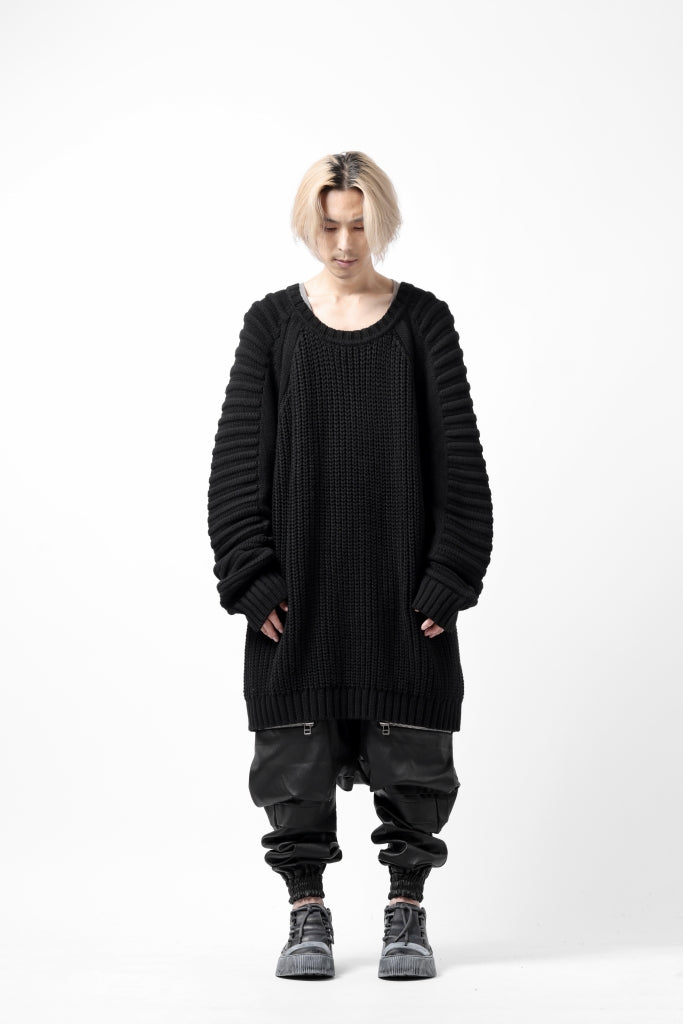 A.F ARTEFACT LOWGAUGE CABLE KNIT PULLOVER LADDER-SLEEVE