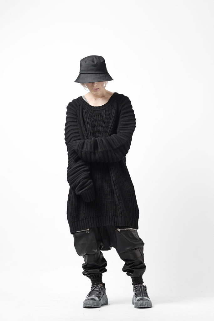 A.F ARTEFACT LOWGAUGE CABLE KNIT PULLOVER LADDER-SLEEVE