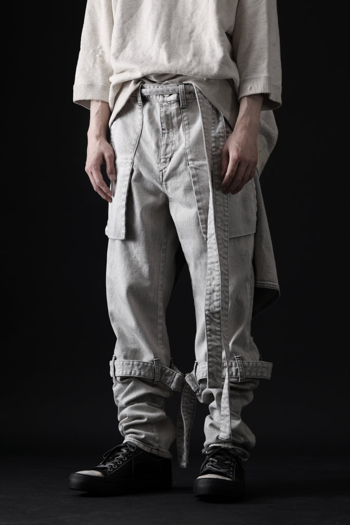 N/07 SEDITIOUS BONDAGE TROUSERS / BLEACHED BLACK DENIM