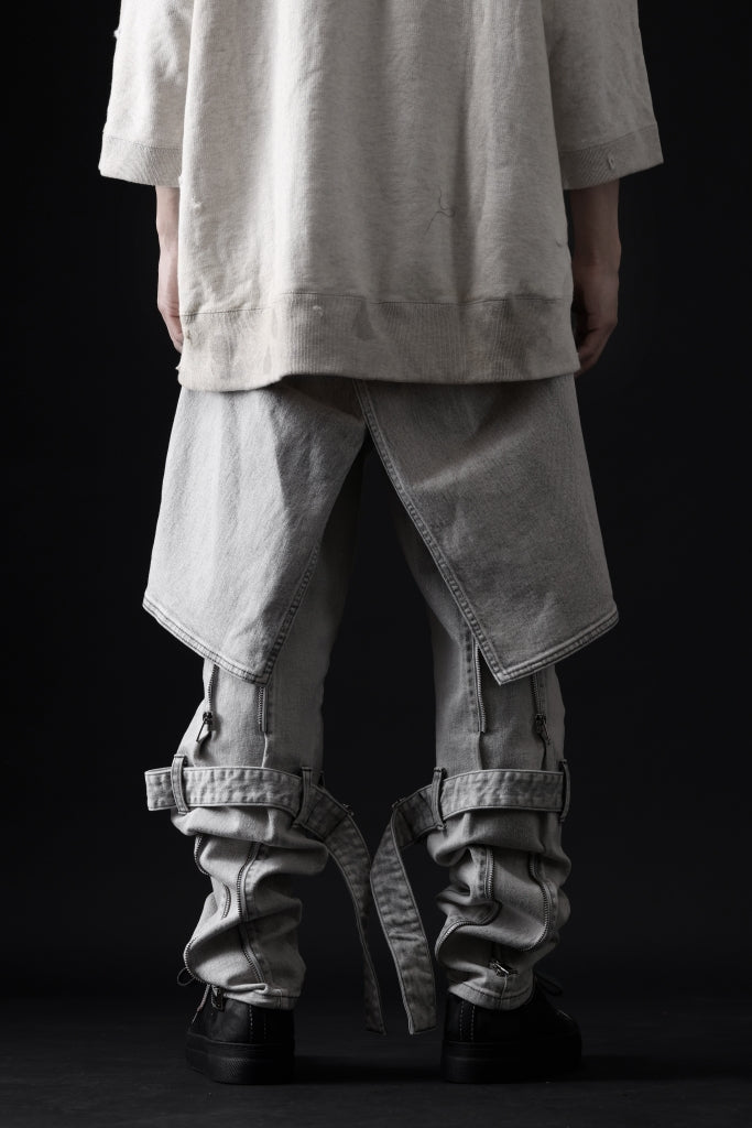 N/07 SEDITIOUS BONDAGE TROUSERS / BLEACHED BLACK DENIM