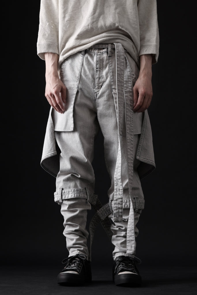 N/07 SEDITIOUS BONDAGE TROUSERS / BLEACHED BLACK DENIM