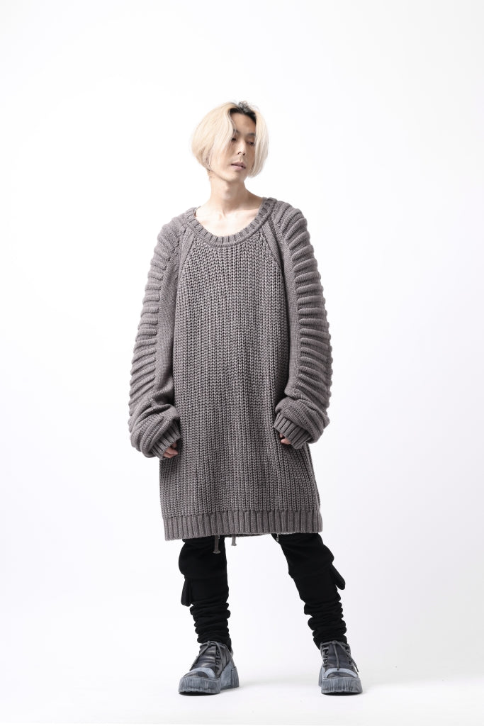 A.F ARTEFACT LOWGAUGE CABLE KNIT PULLOVER LADDER-SLEEVE