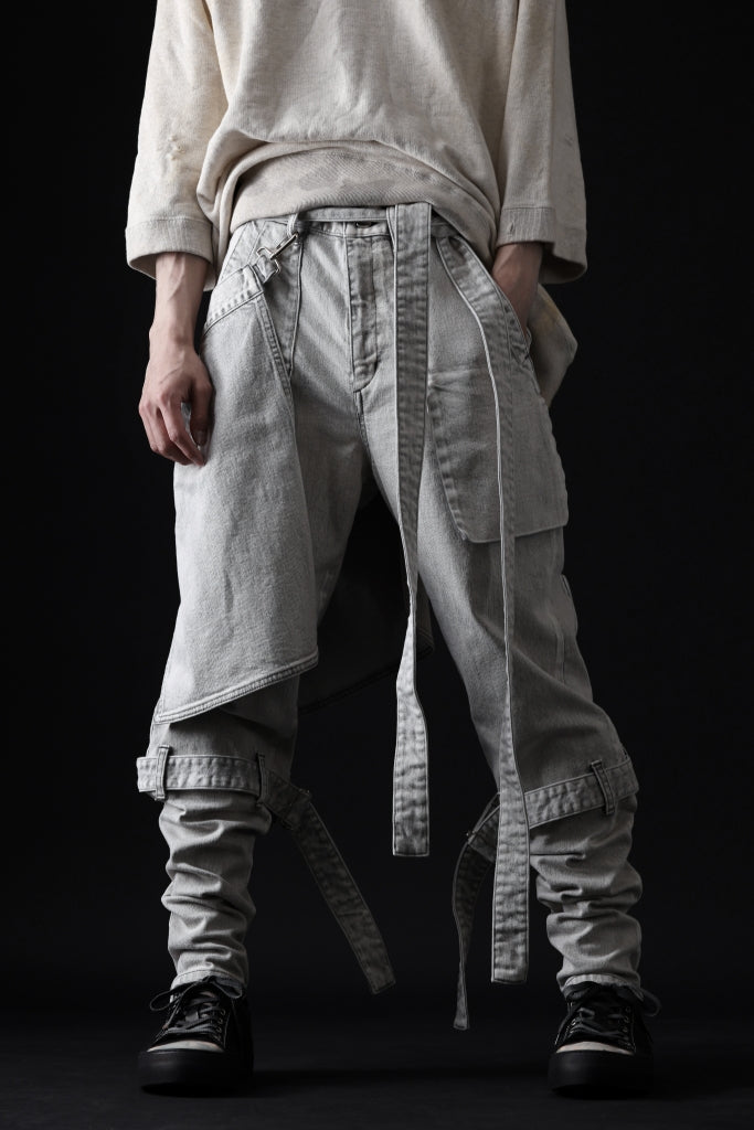 N/07 SEDITIOUS BONDAGE TROUSERS / BLEACHED BLACK DENIM