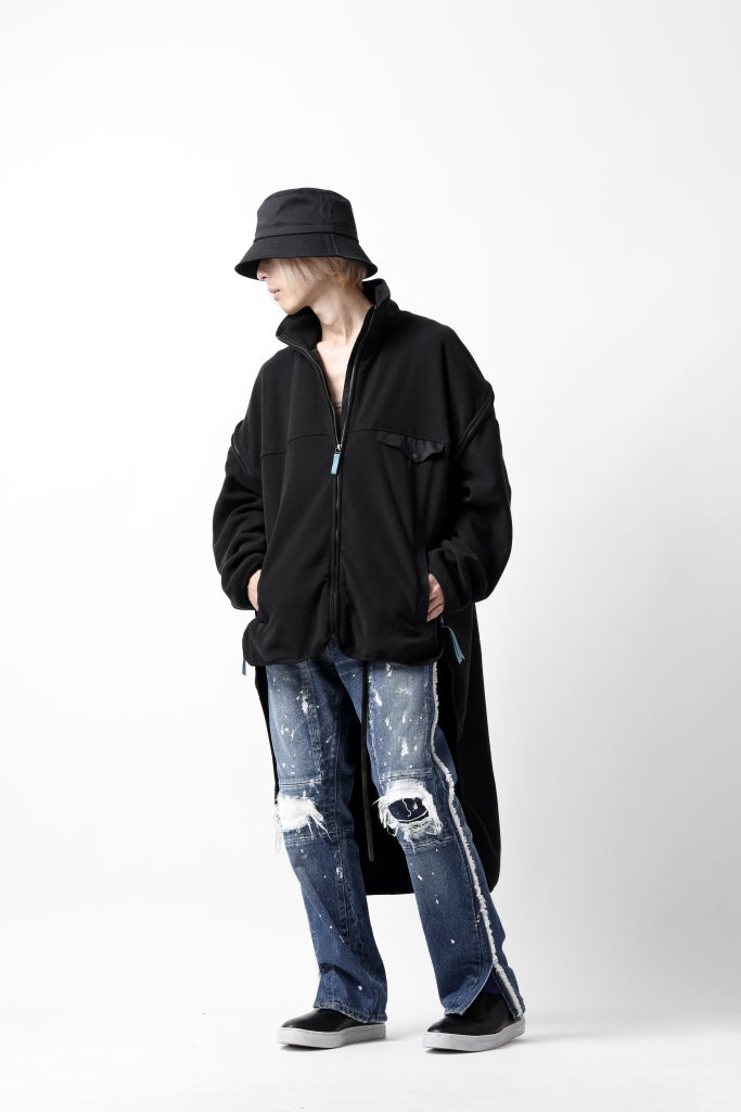 FACETASM HIGH-LOW FLEECE ZIPPER JACKET