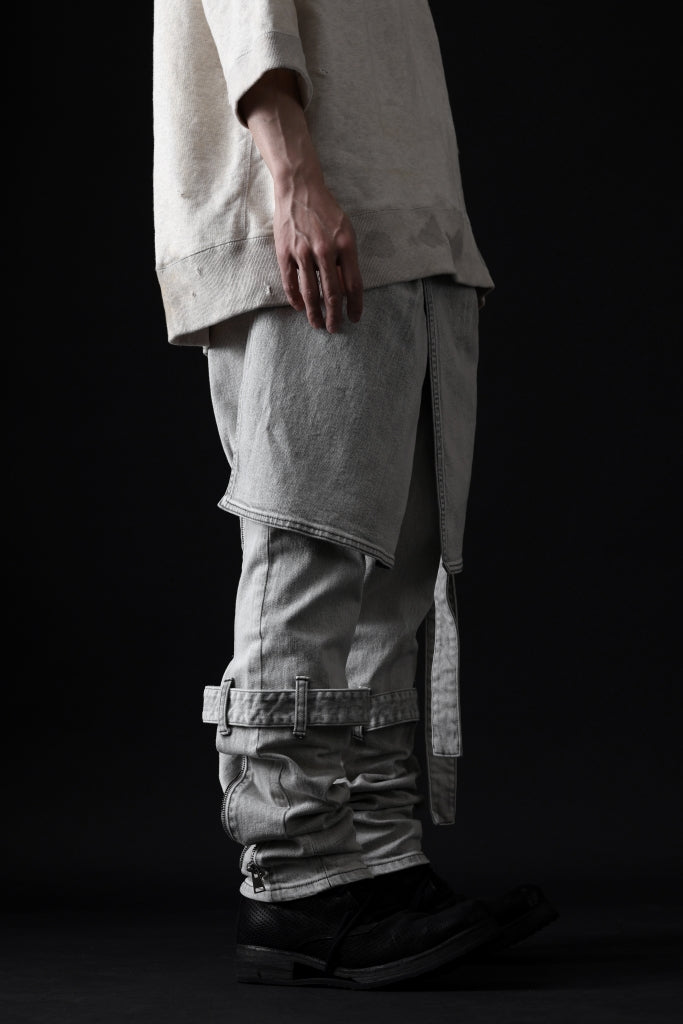 N/07 SEDITIOUS BONDAGE TROUSERS / BLEACHED BLACK DENIM