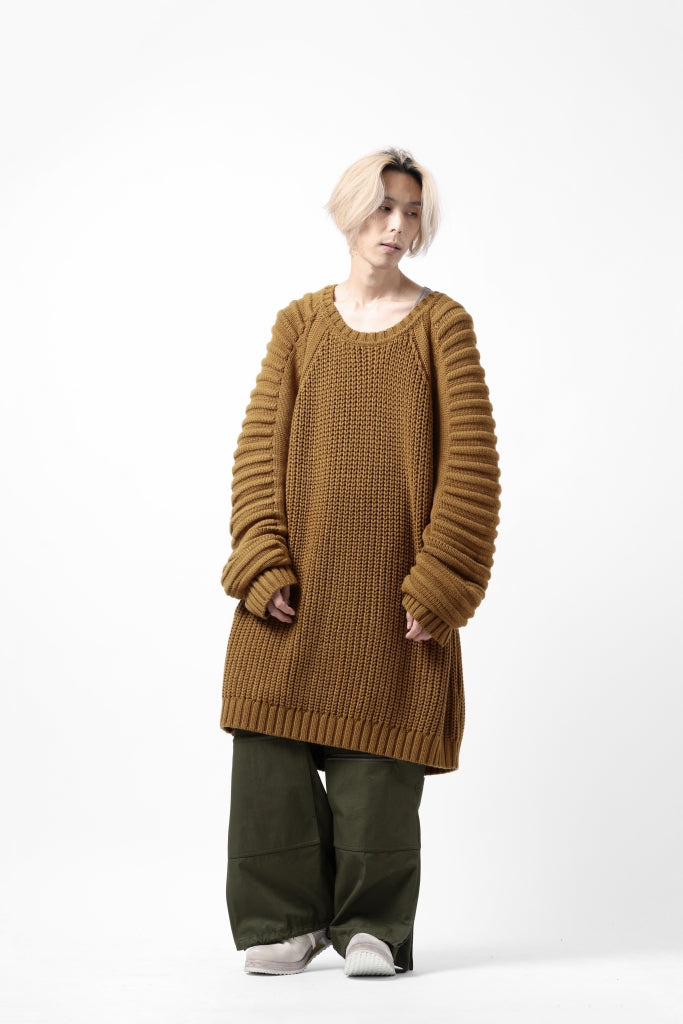 A.F ARTEFACT LOWGAUGE CABLE KNIT PULLOVER LADDER-SLEEVE