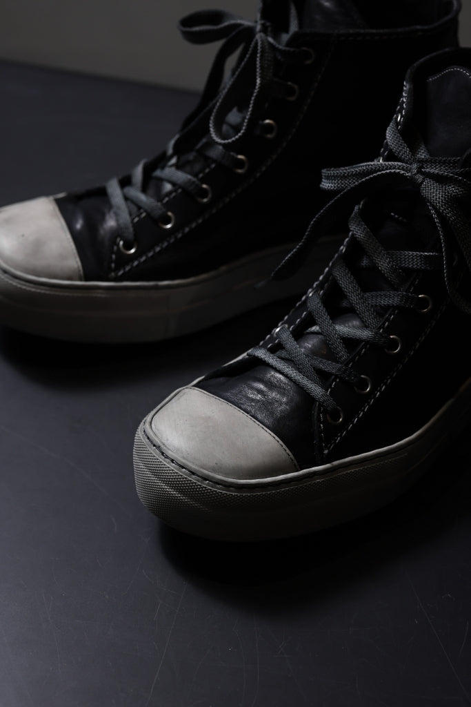 incarnation exclusive HIGH CUT LACE UP SNEAKER / HORSE FULL GRAIN