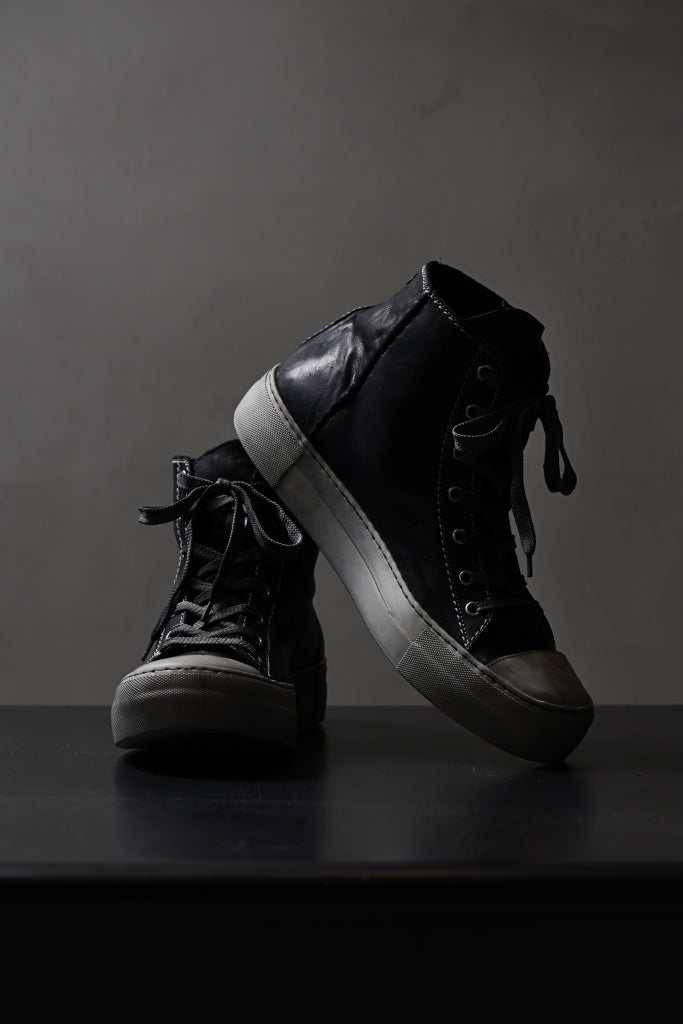 incarnation exclusive HIGH CUT LACE UP SNEAKER / HORSE FULL GRAIN