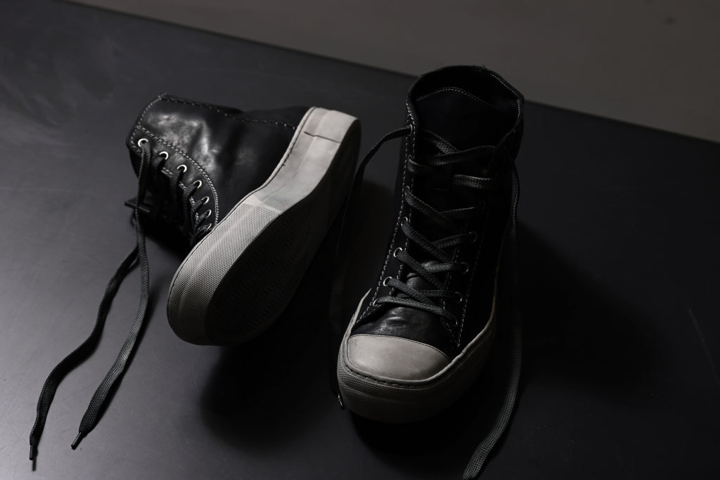 incarnation exclusive HIGH CUT LACE UP SNEAKER / HORSE FULL GRAIN