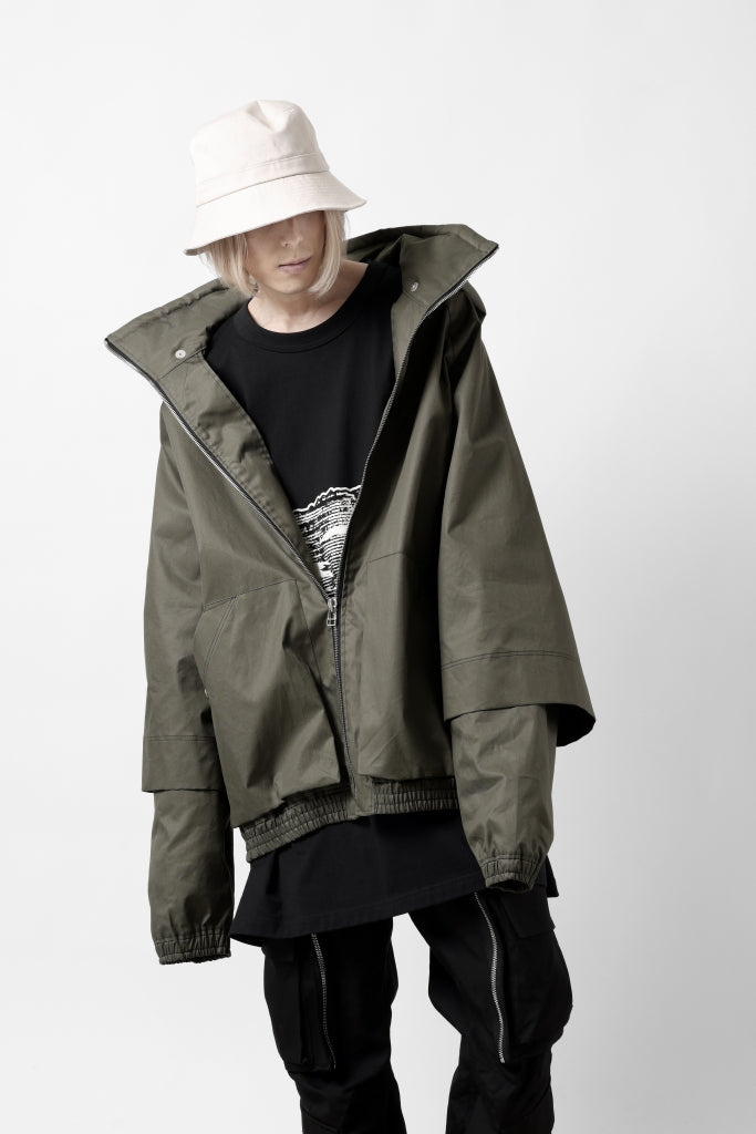 A.F ARTEFACT LAYERED WR HOODED JACKET / COATING COTTON GABARDINE 