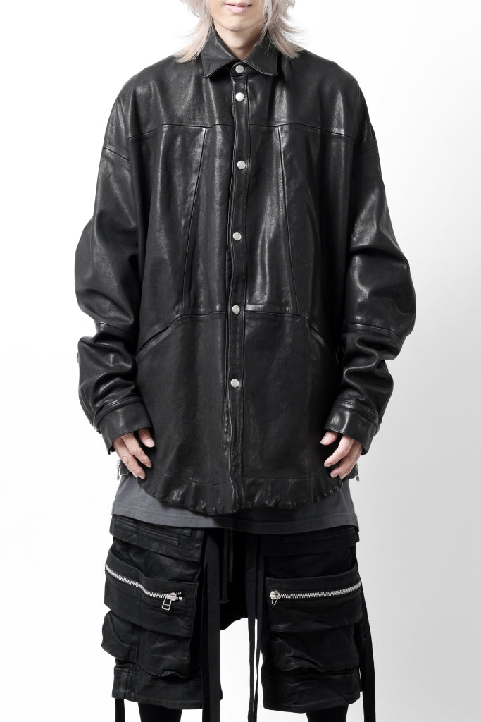 A.F ARTEFACT SNAPPED COCOON SHIRT-JACKET / SOFT GOAT LEATHER