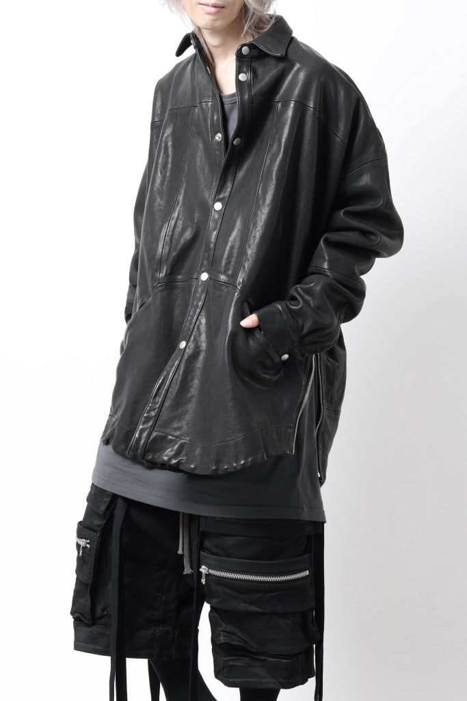 A.F ARTEFACT SNAPPED COCOON SHIRT-JACKET / SOFT GOAT LEATHER