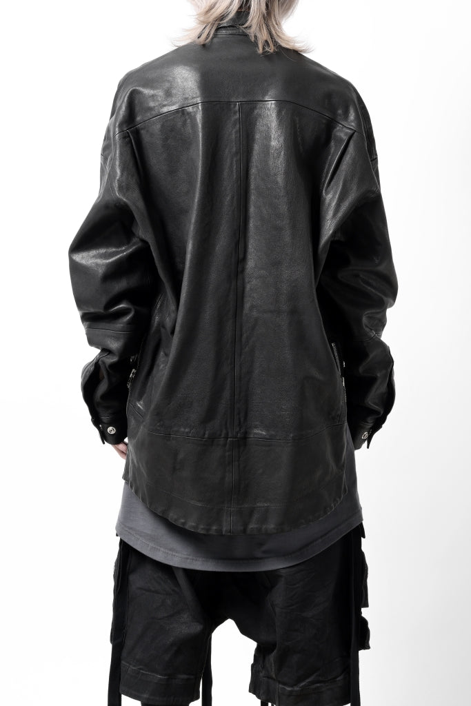 A.F ARTEFACT SNAPPED COCOON SHIRT-JACKET / SOFT GOAT LEATHER