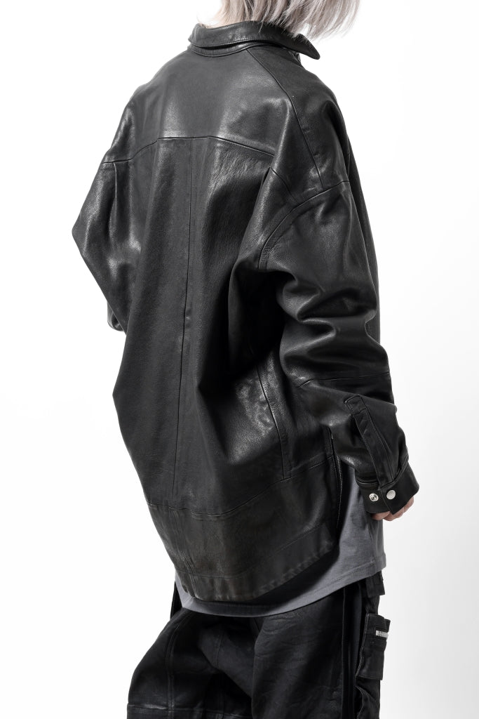 A.F ARTEFACT SNAPPED COCOON SHIRT-JACKET / SOFT GOAT LEATHER