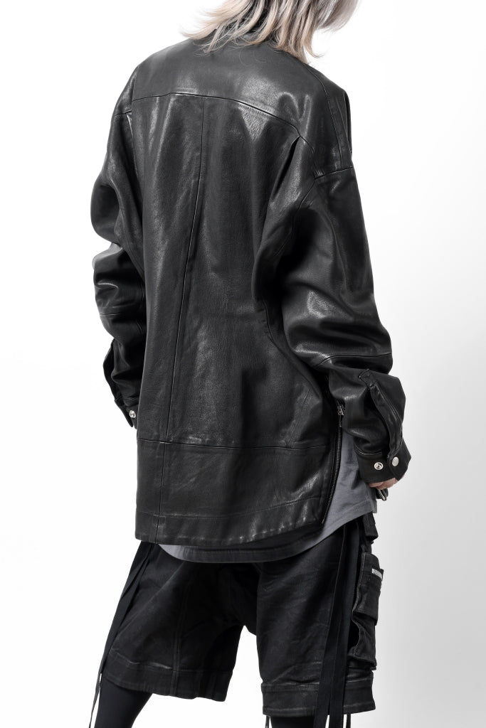 A.F ARTEFACT SNAPPED COCOON SHIRT-JACKET / SOFT GOAT LEATHER