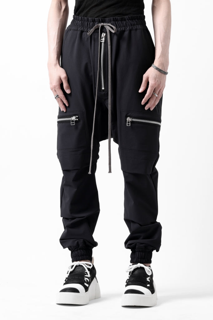 A.F ARTEFACT FRONT ZIP SARROUEL EASY PANTS / STRETCH NYLON