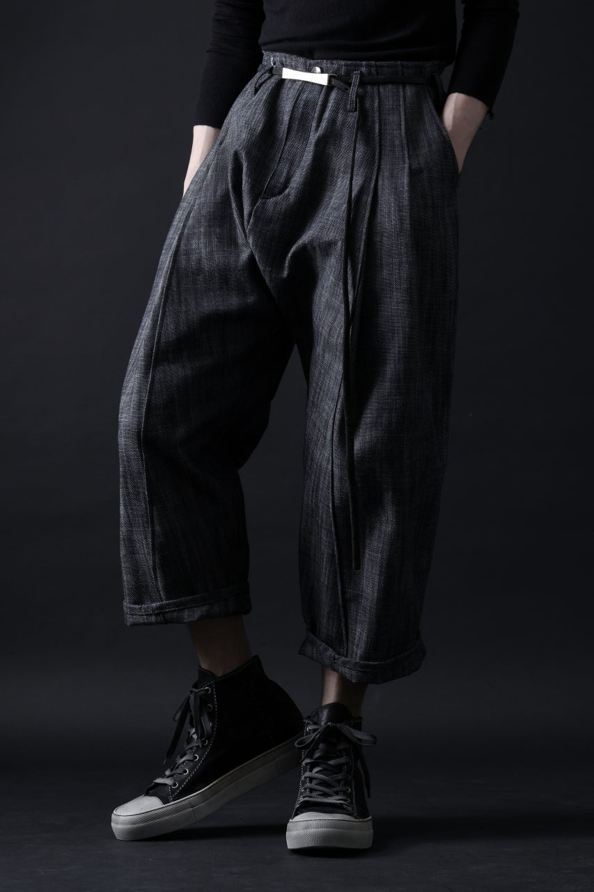 incarnation 2TUCK WIDE TAPER CROPPED TROUSERS BP-1C / ITALY INDIGO DENIM