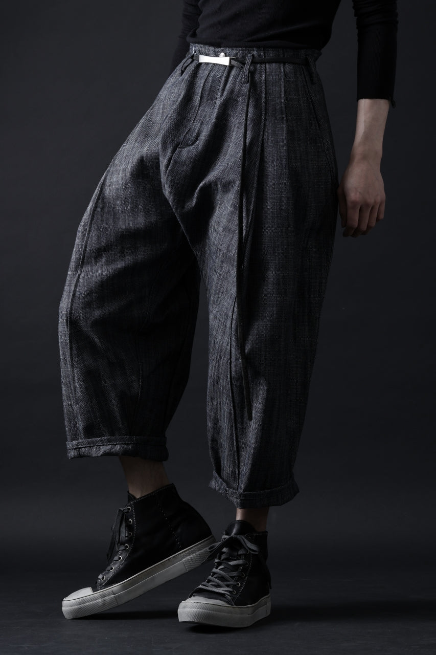 incarnation 2TUCK WIDE TAPER CROPPED TROUSERS BP-1C / ITALY INDIGO DENIM