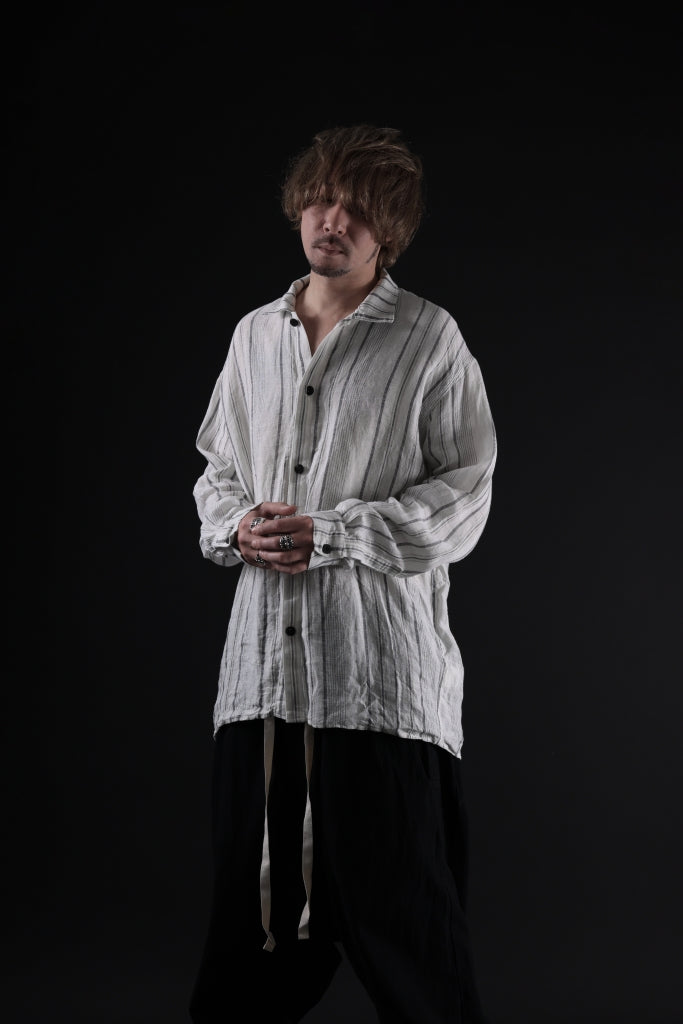 _vital exclusive oversized shirt / random stripe linen