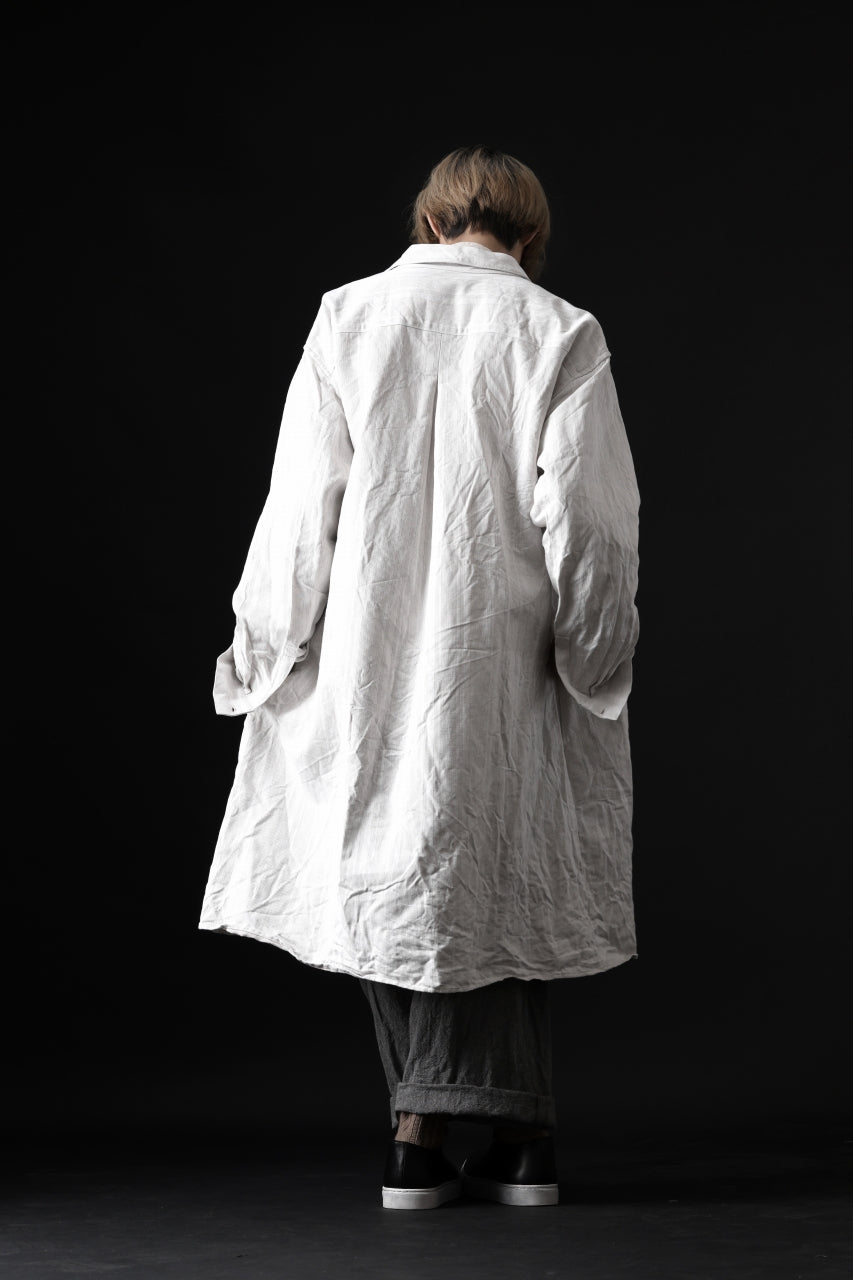 YUTA MATSUOKA shirt-coat / washed cotton linen stripe