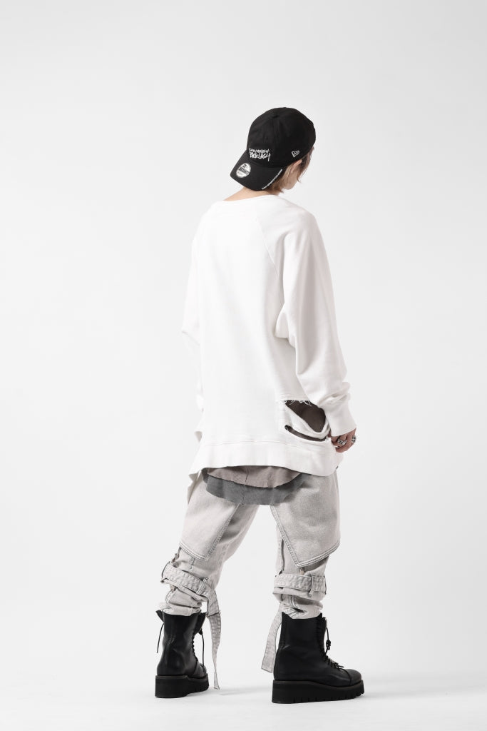 N/07 SEDITIOUS BONDAGE TROUSERS / BLEACHED BLACK DENIM