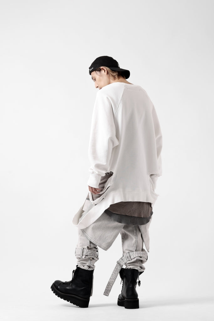 N/07 SEDITIOUS BONDAGE TROUSERS / BLEACHED BLACK DENIM