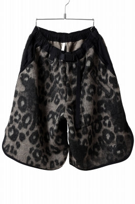 Y-3 Yohji Yamamoto LEOPARD WIDEGAME SHORTS / MIX WOOL MOHAIR