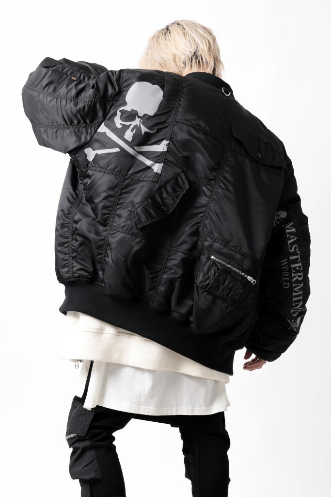 mastermind WORLD x ALPHA INDUSTRIES RIVERSIBLE MA-1 JACKET - CRAZY PANELED