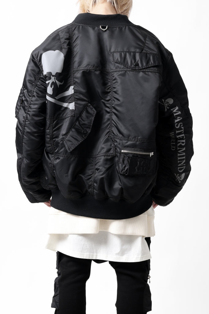 mastermind WORLD x ALPHA INDUSTRIES RIVERSIBLE MA-1 JACKET - CRAZY PANELED