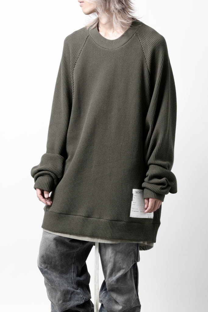 A.F ARTEFACT OVER SIZED DOLMAN LONG PULL OVER / WAFFLE COTTON JERSEY