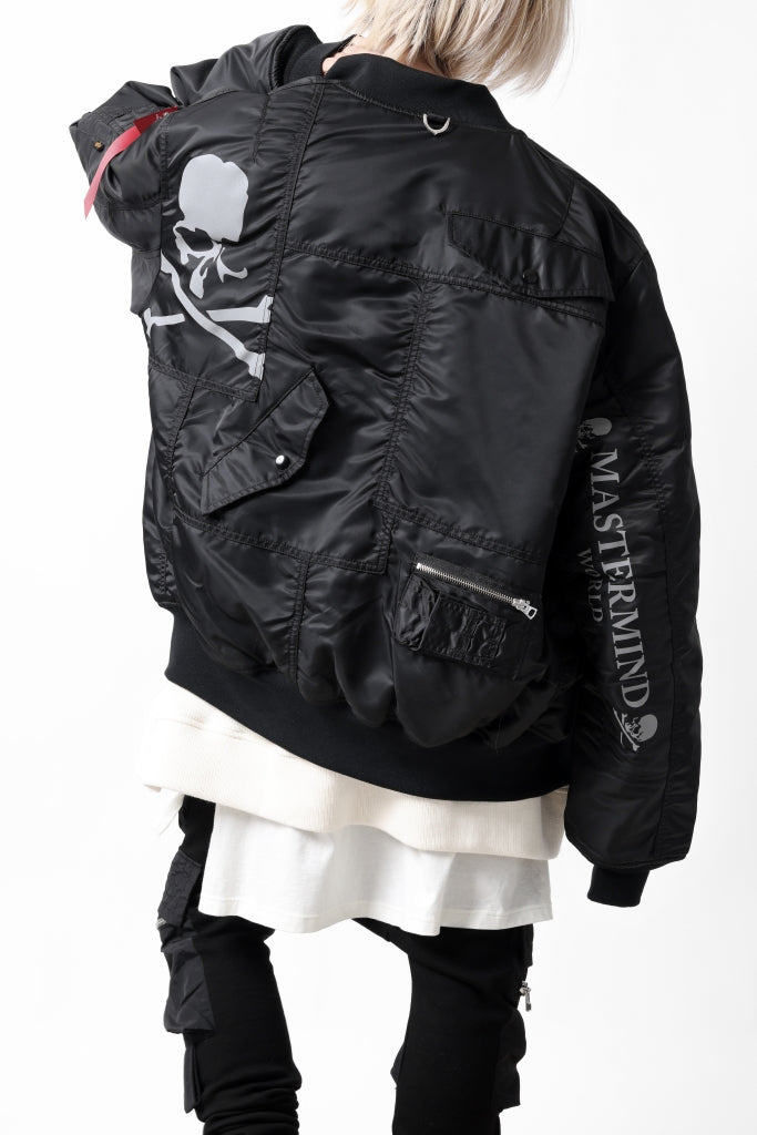 mastermind WORLD x ALPHA INDUSTRIES RIVERSIBLE MA-1 JACKET - CRAZY PANELED