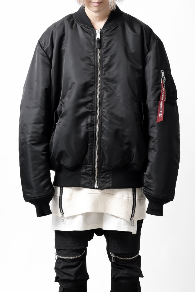 mastermind WORLD x ALPHA INDUSTRIES RIVERSIBLE MA-1 JACKET - CRAZY PANELED