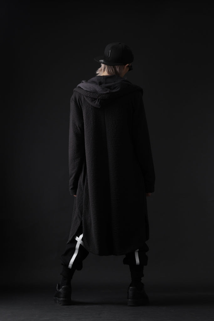 FIRST AID TO THE INJURED "UXOR" HOODIE LONG CARDIGAN / DOUBLE WAVY JERSEY