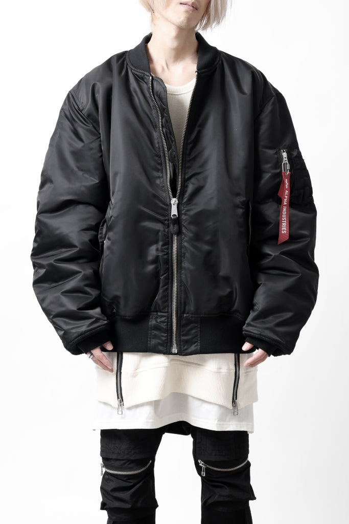 mastermind WORLD x ALPHA INDUSTRIES RIVERSIBLE MA-1 JACKET - CRAZY PANELED