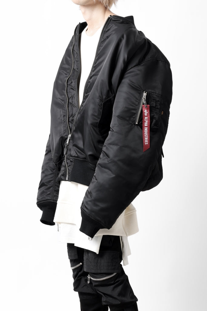 mastermind WORLD x ALPHA INDUSTRIES RIVERSIBLE MA-1 JACKET - CRAZY PANELED