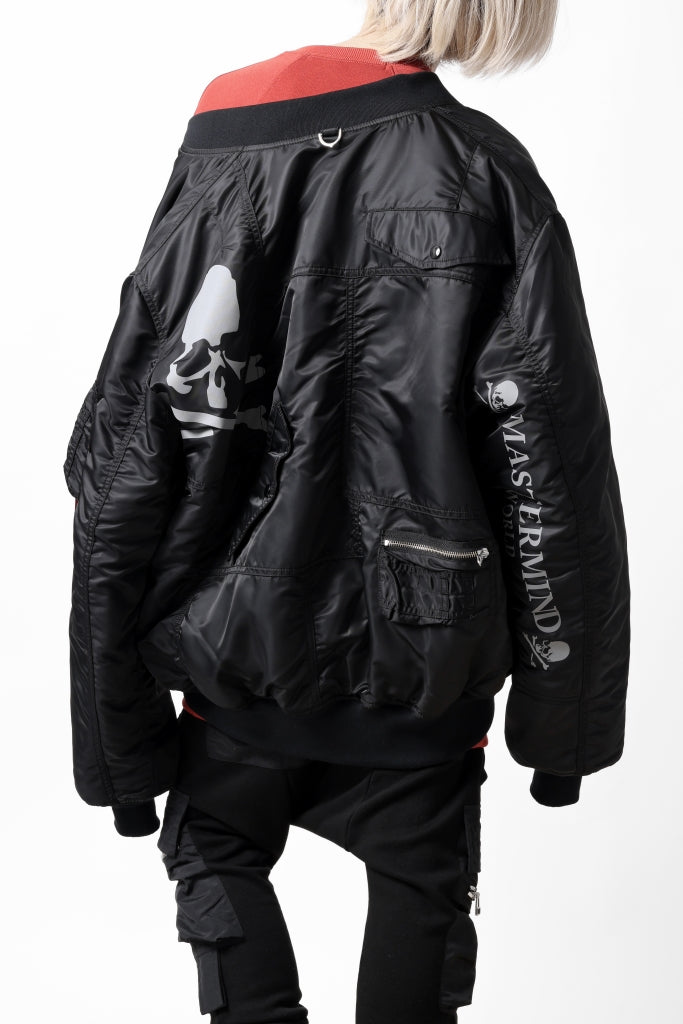 mastermind WORLD x ALPHA INDUSTRIES RIVERSIBLE MA-1 JACKET - CRAZY PANELED