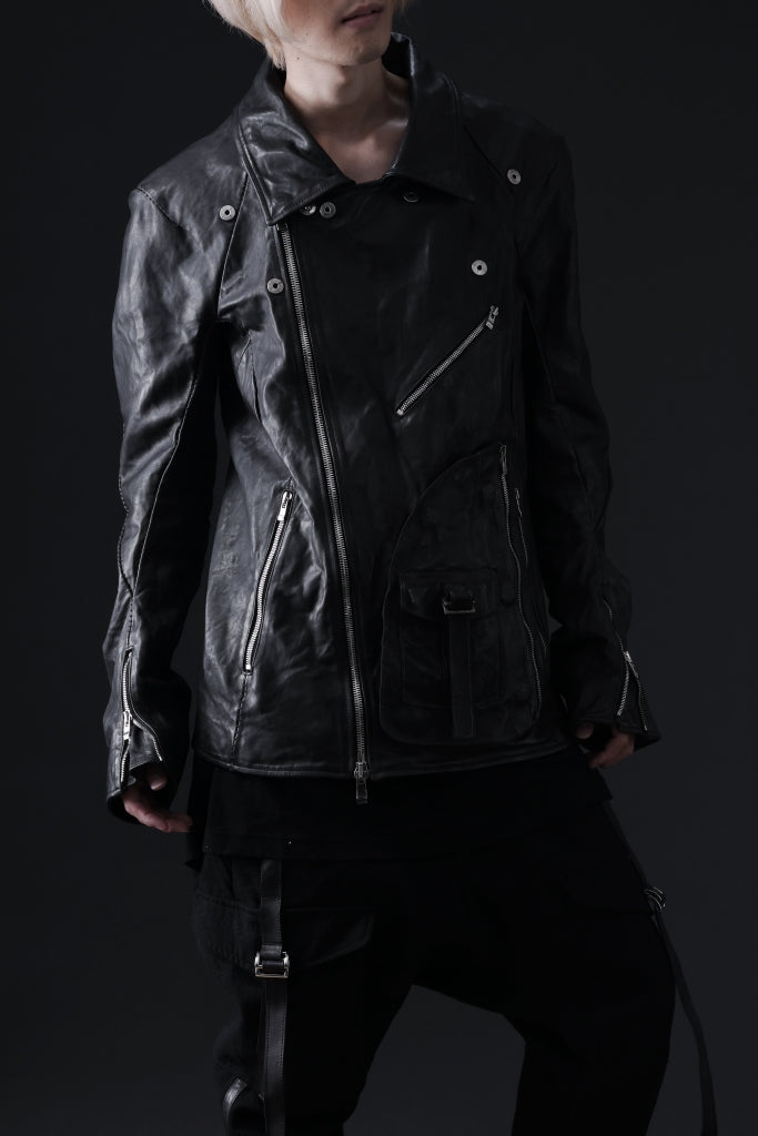 incarnation exclusive SOFT-FINISHED HORSE LEATHER DOUBLE BREAST MOTO JACKET MB-2 / OBJECT DYED