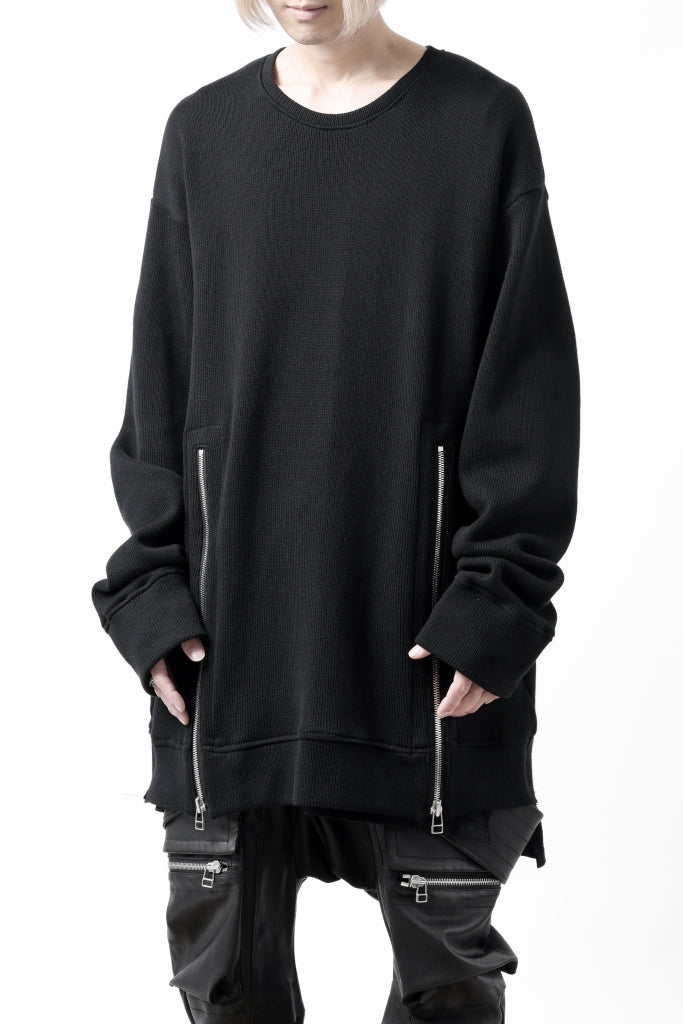 A.F ARTEFACT LAYERED ZIP PULLOVER / COTTON KNIT+JERSEY