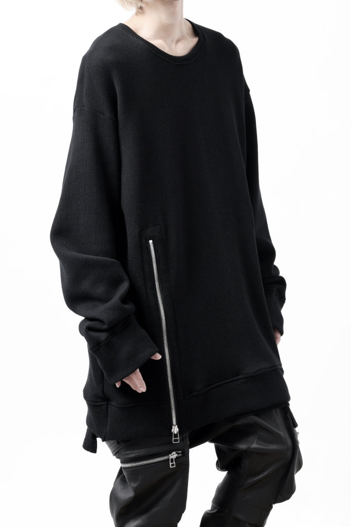 A.F ARTEFACT LAYERED ZIP PULLOVER / COTTON KNIT+JERSEY