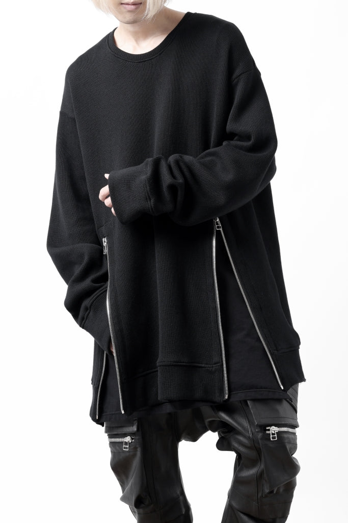 A.F ARTEFACT LAYERED ZIP PULLOVER / COTTON KNIT+JERSEY