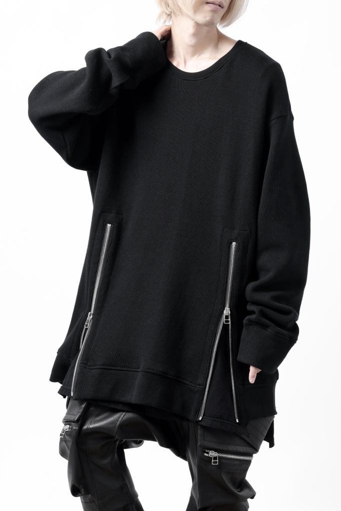 A.F ARTEFACT LAYERED ZIP PULLOVER / COTTON KNIT+JERSEY