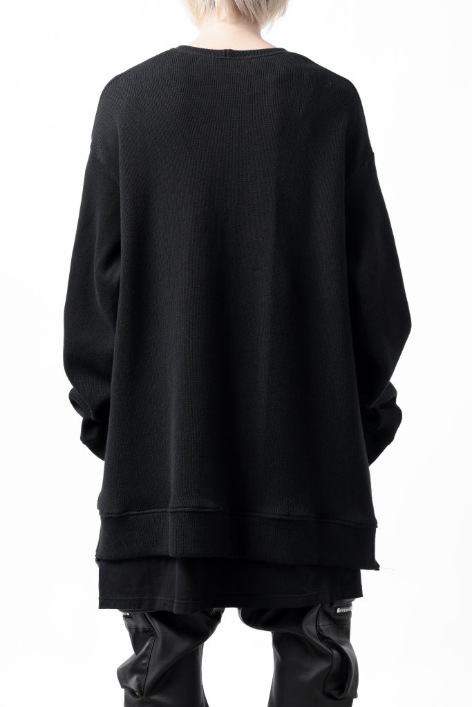 A.F ARTEFACT LAYERED ZIP PULLOVER / COTTON KNIT+JERSEY