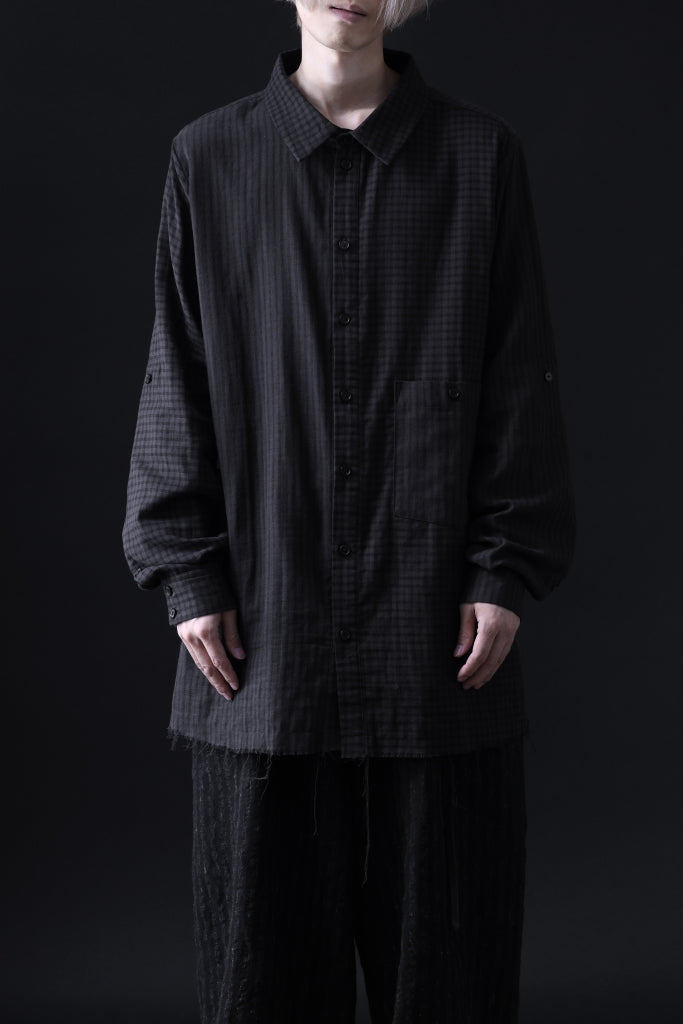 Aleksandr Manamis Tuck-Up Sleeve Shirt / CHECK & STRIPE