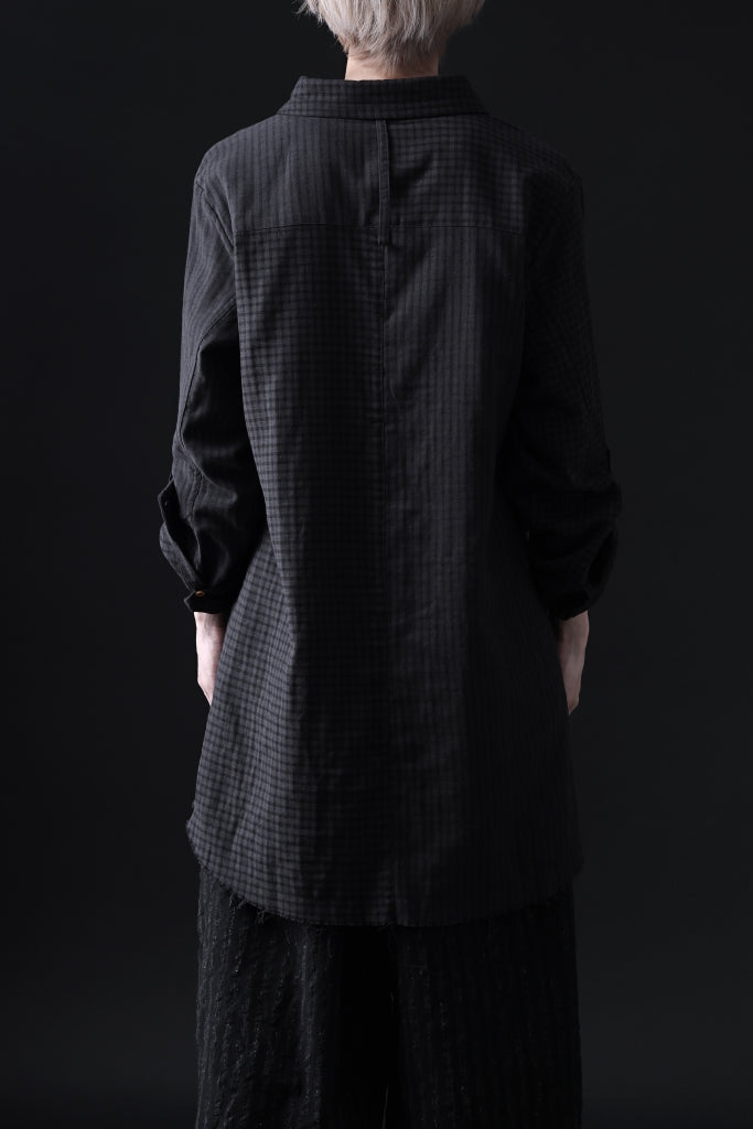 Aleksandr Manamis Tuck-Up Sleeve Shirt / CHECK & STRIPE