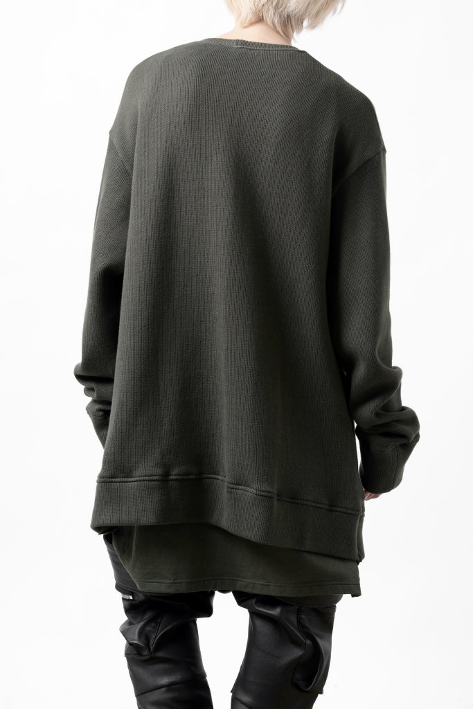 A.F ARTEFACT LAYERED ZIP PULLOVER / COTTON KNIT+JERSEY