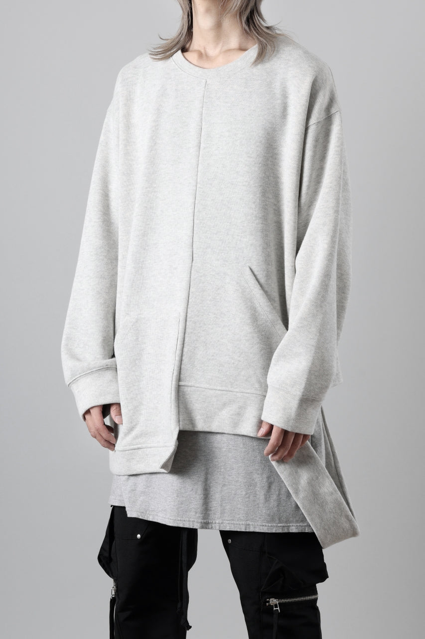 A.F ARTEFACT ASYMMETRY LOOP HEM TOP / COPE KNIT JERSEY